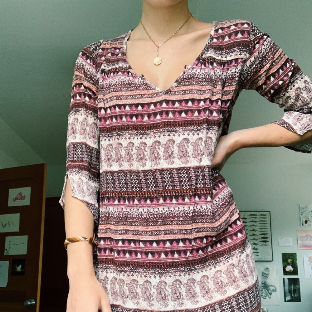 Flowy Boho Patterned Billa Bong Dress